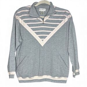 Womens Vintage Chevron Stranger Things 1980s Robin 1/4 Zip Sweatshirt - Petite M